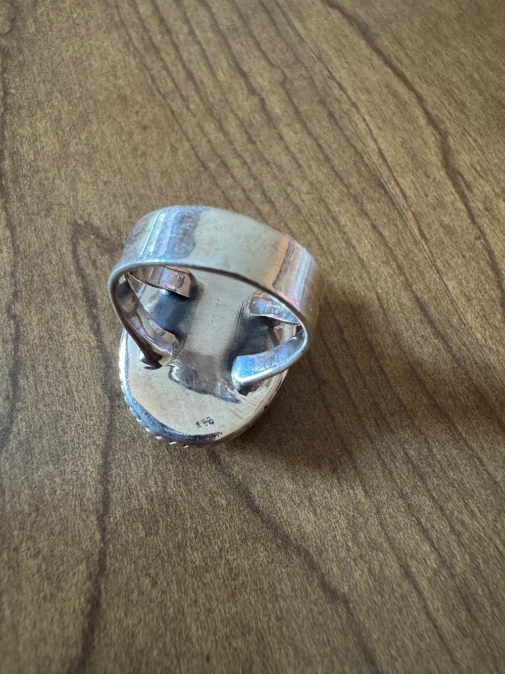 Solid Sterling Silver Pink Moonstone Oval  Rope Bezel Ring - Picture 7 of 10